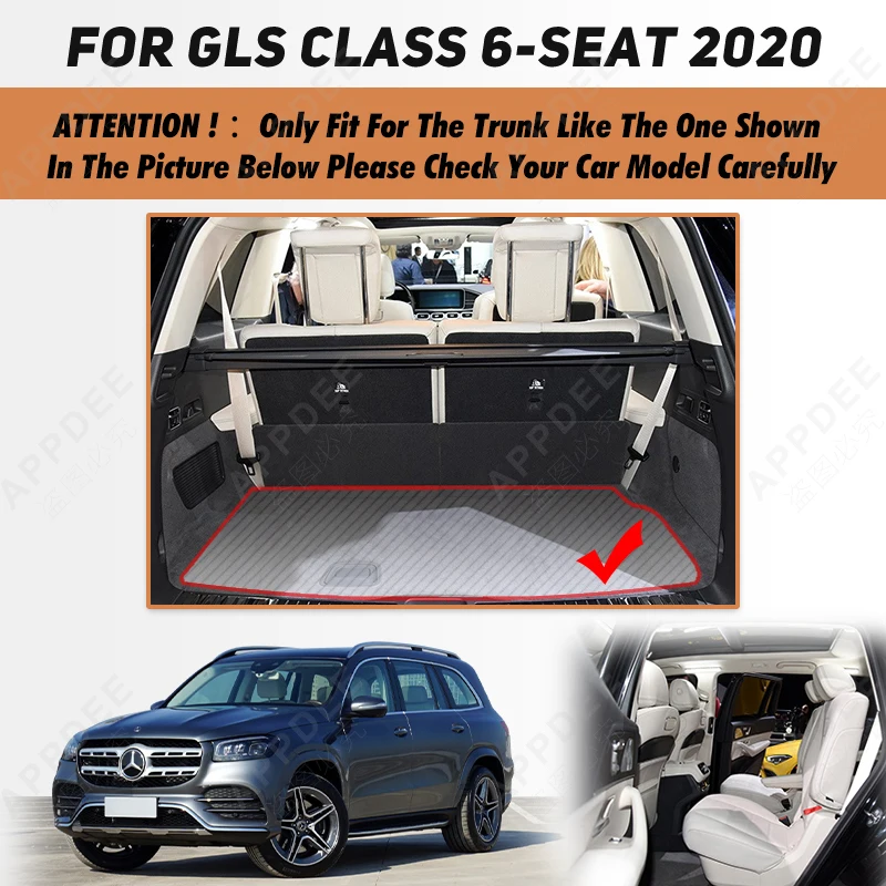 Car Trunk Mat For Mercedes Benz GLS Class X167 6-Seat 2020 2021 2022 Custom Car Accessories Auto Interior Decoration image 2