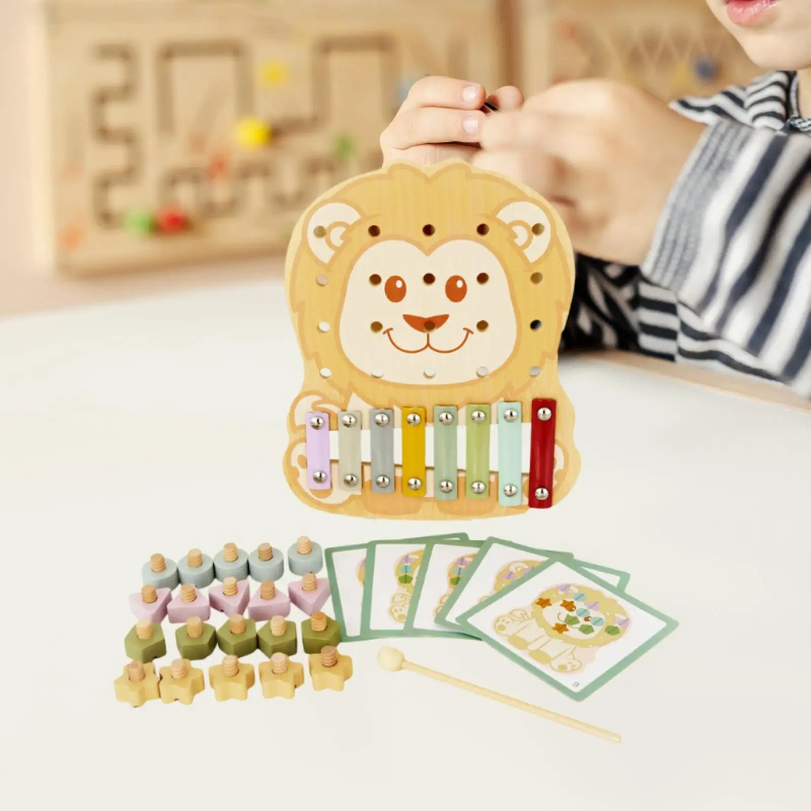 8 Note Xylophone Coordination Motor Skill Music Enlightenment with Mallet for Beginner Music Lessons Kids Family Sessions Event