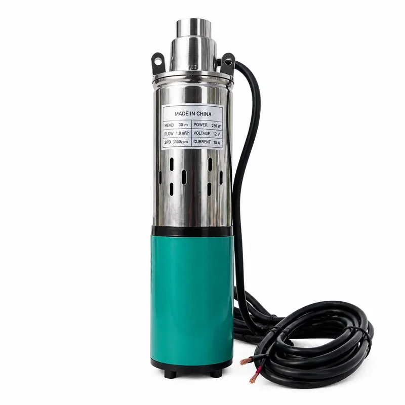 12V Solar Powered Submersible Well Screw Pump High Pressure DC Water Pump for Agriculture Irrigation Small Size