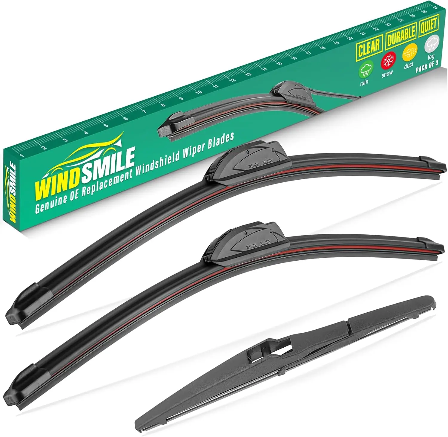 

26" 16" 10" Windshield Wiper Blades for Toyota RAV4 2013-2018, Premium All Weather Front Rear Wipers Set, OEM Quality Pack of 3