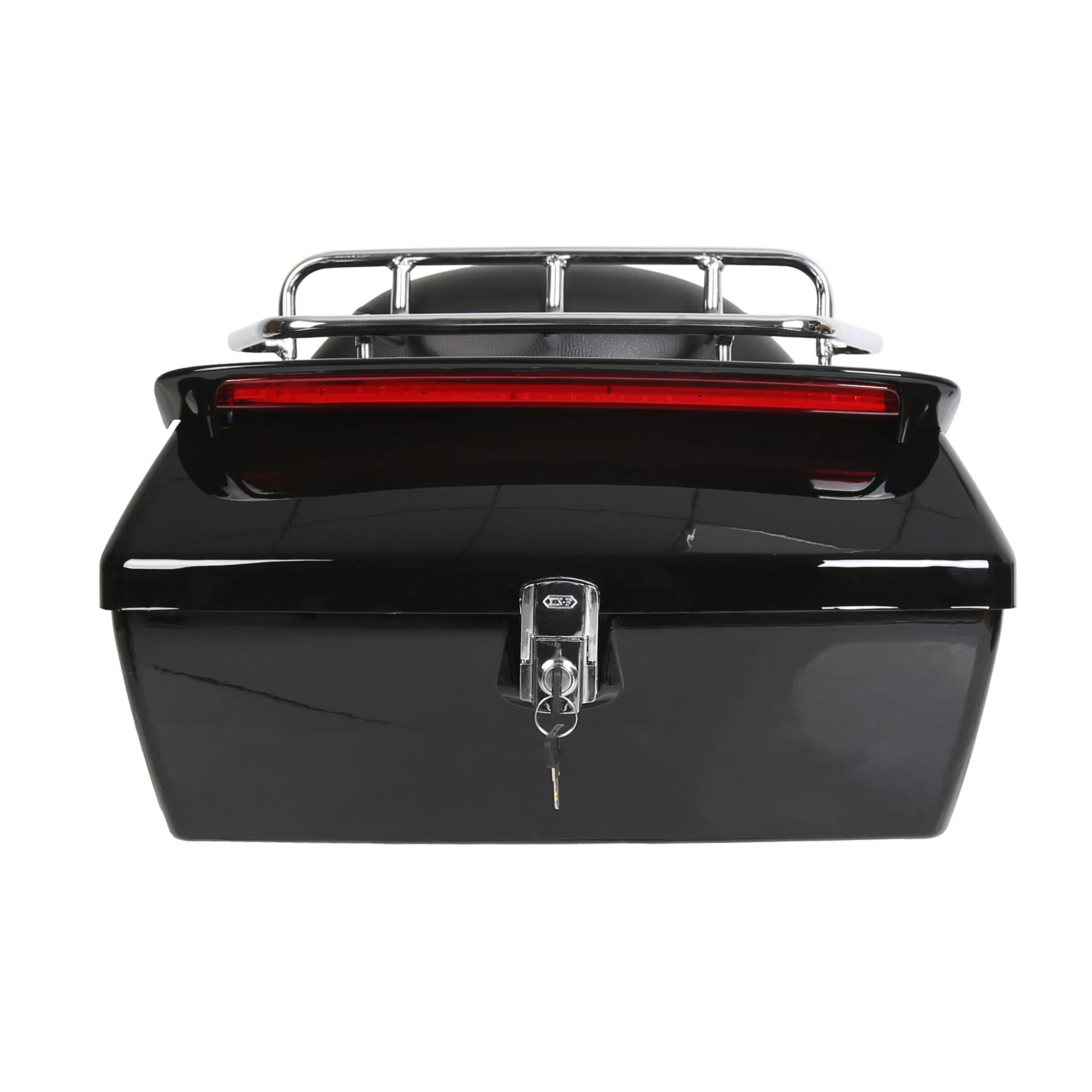 

Black Motorcycle Trunk Tail Bag Luggage Case Top Rack For Honda Harley Kawasaki