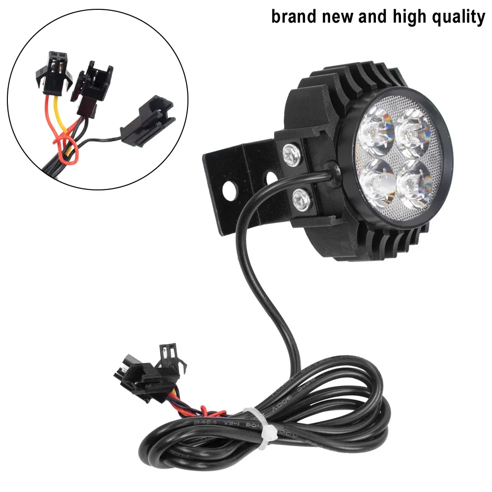 2 In 1 Horns Headlight Night Safety Lamp For KUGOO M4 PRO Electric Scooter Accessories 12-80V Front Light With Horn