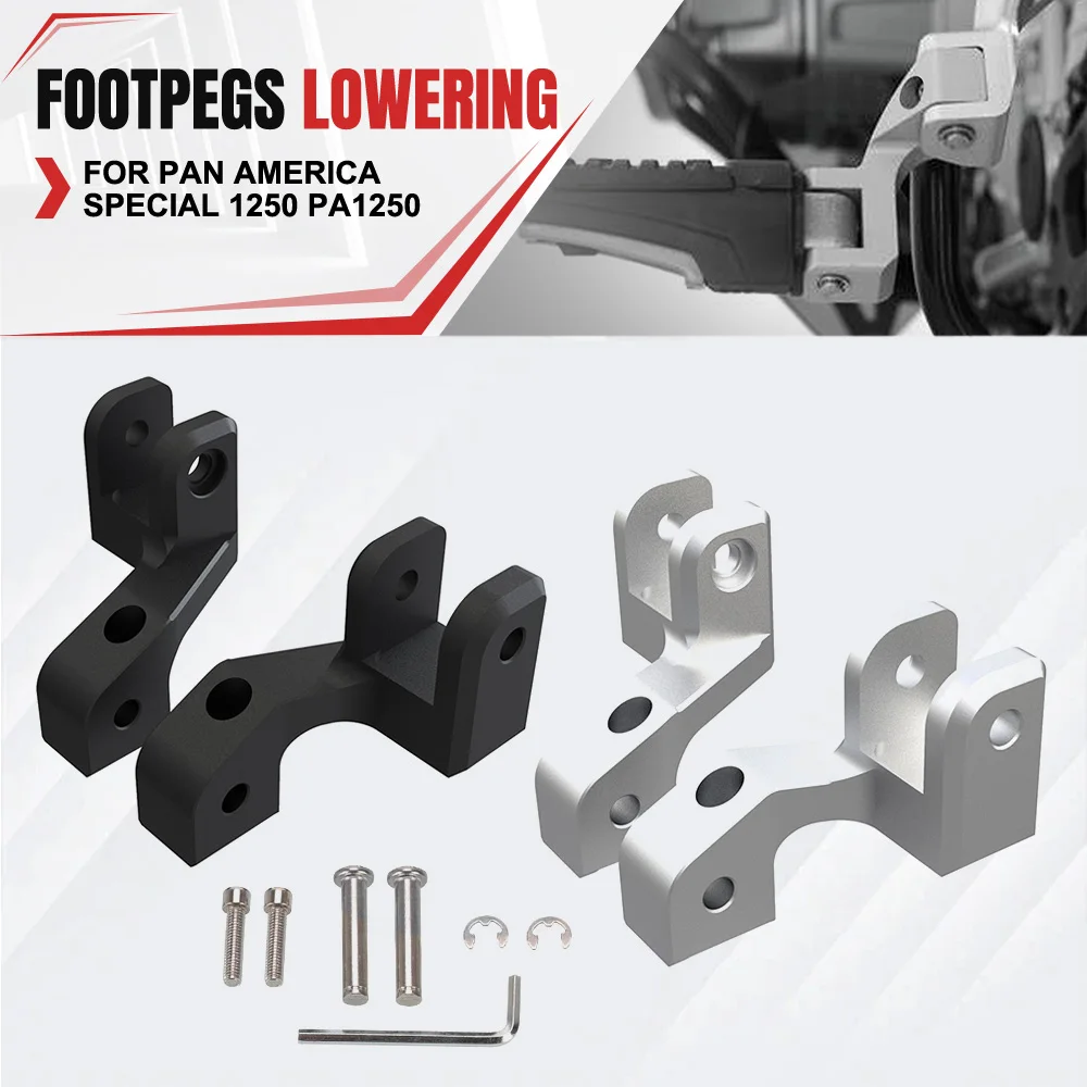 Rear Passenger Foot Pegs Lowered Parts Footrest Lowering Kit FOR PAN AMERICA SPECIAL 1250 PA1250 /SPECIAL Footpeg Relocation