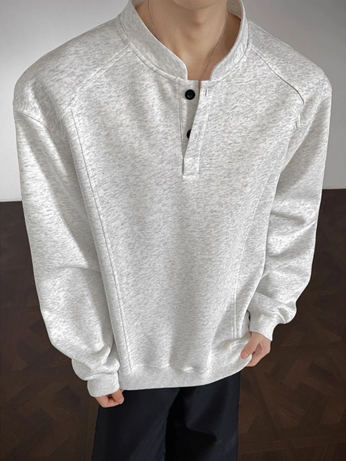 

Мужская толстовка Cleanfit с длинным рукавом и круглым вырезом, повседневная свободная футболка для ношения под одеждой, осенне-зимняя модная брендовая модель