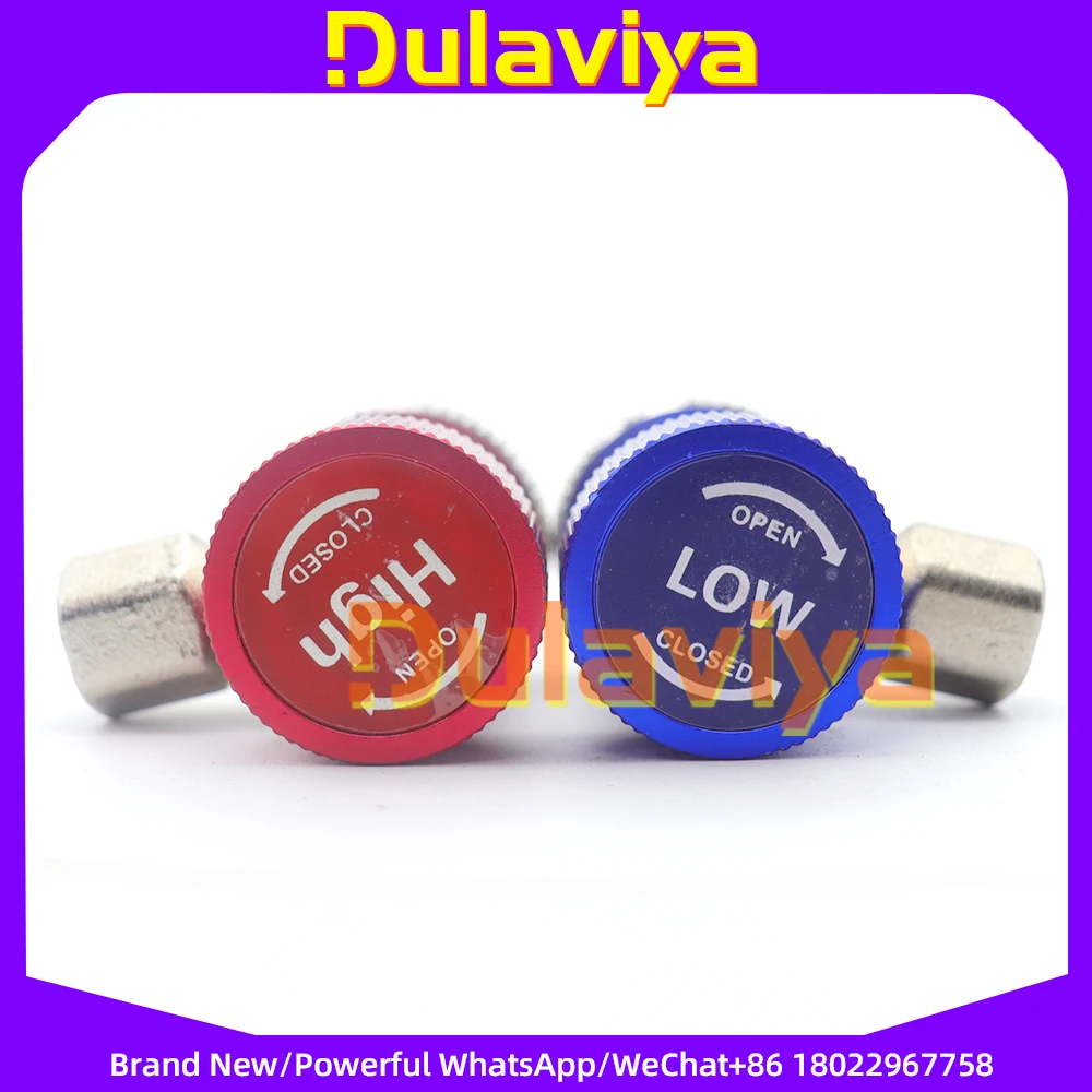 Automotive Car Quick Coupler Connector Brass Plating Adapter H/L R134A Air Conditioning Refrigerant Adjustable AC Manifold Gauge