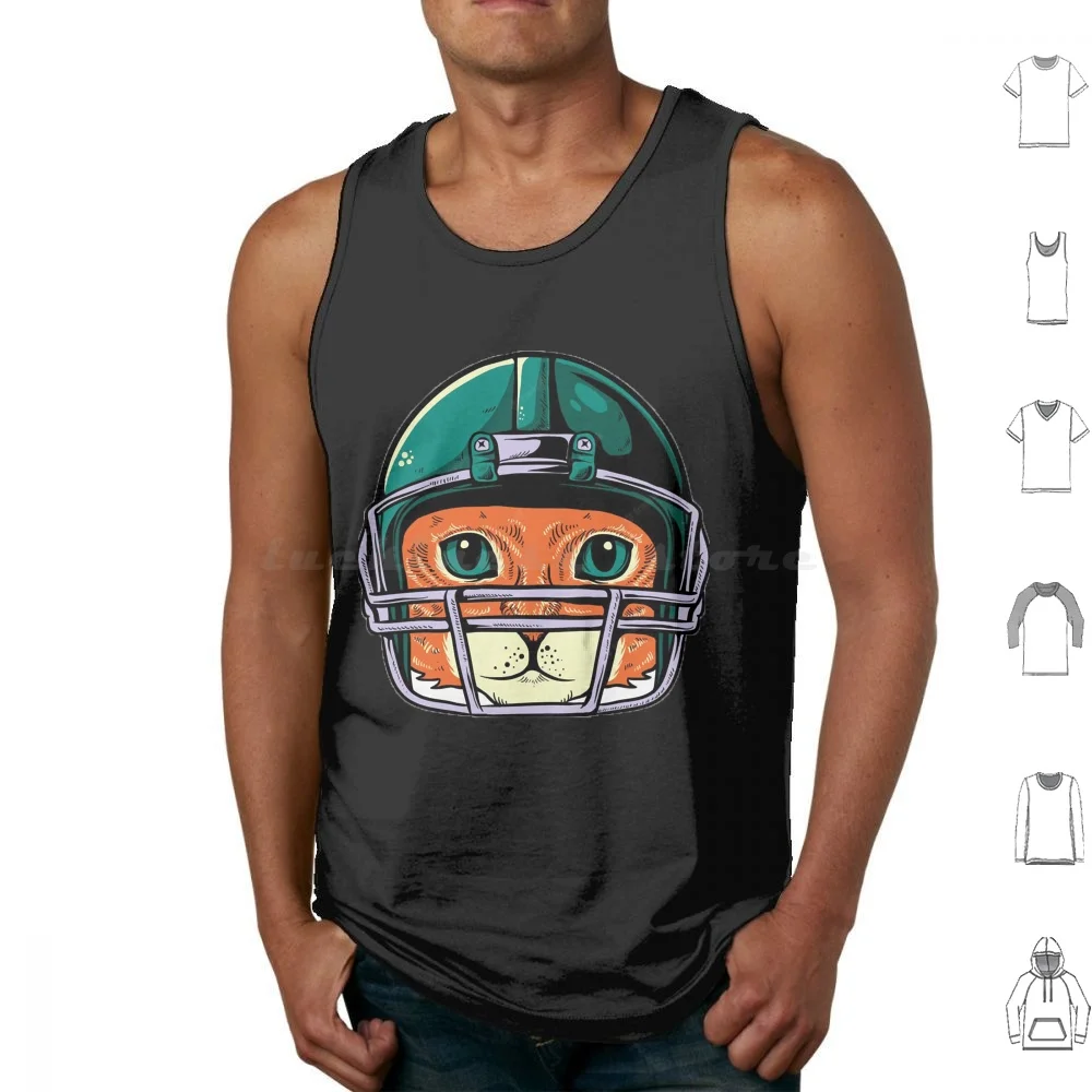 Funny 50 Ca Cat Helmet Tank Tops Vest Sleeveless Funny 50 Cat Cat Helmet