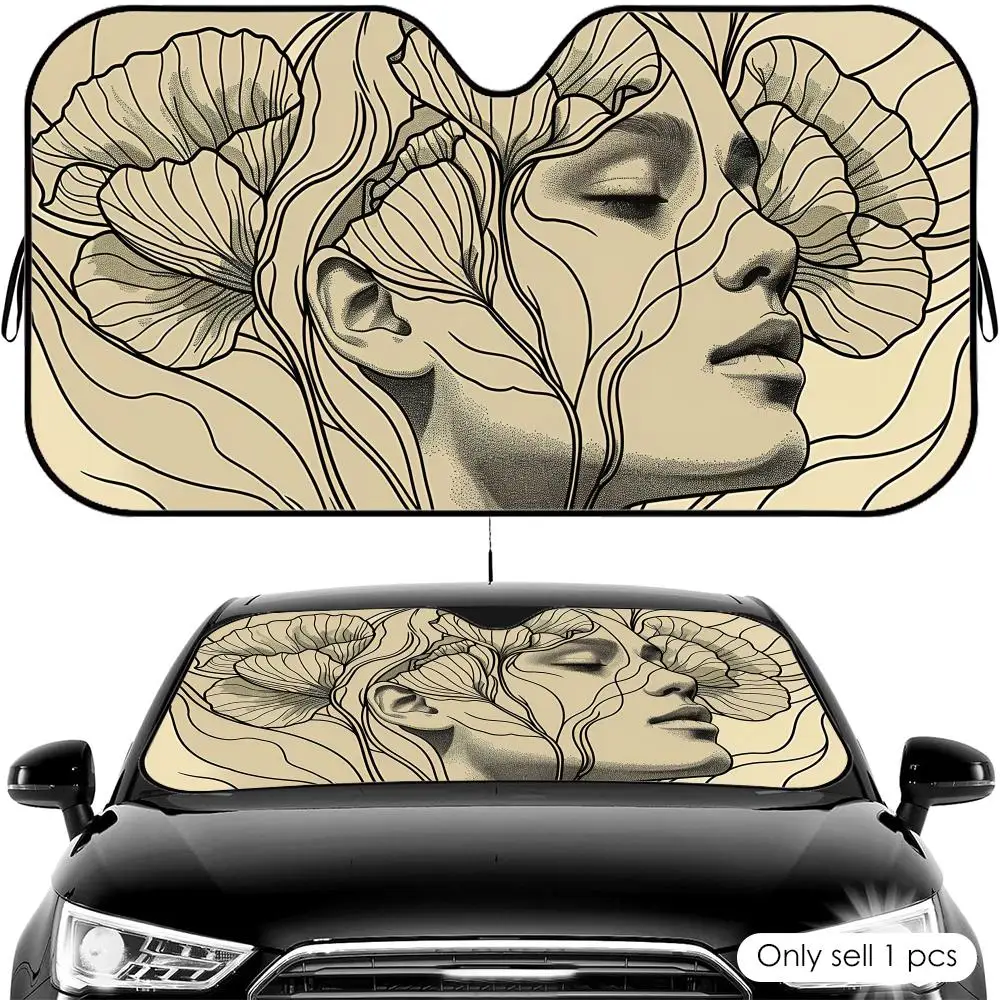 

Минималистичный эстетичный солнцезащитный козырек для автомобиля, защита от УФ-излучения и перегрева, универсальный чехол-накидка для лобового стекла