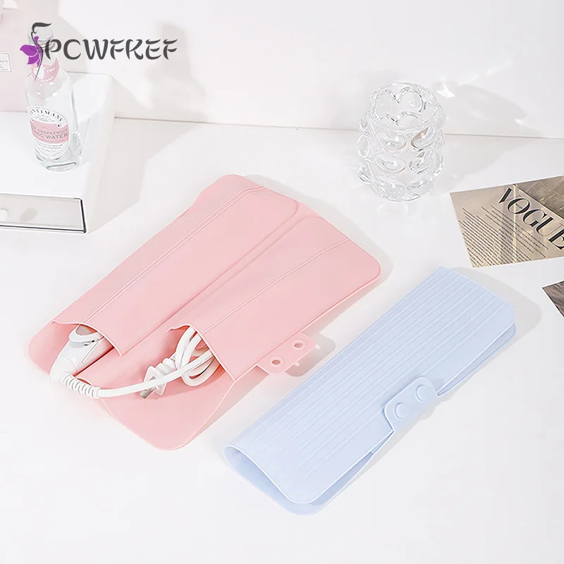 

Silicone Hair Curling Wand Cover, Non-Slip Flat Curling Iron Insulation Mat ,Hair Straightener Storage Bag Hairdressing Tools