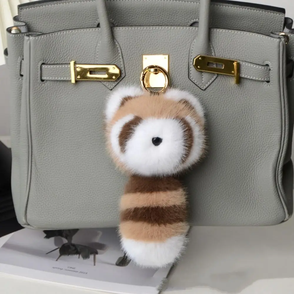 

Big Tail Baby Raccoon Plush Pendant Soft Fluffy Plush Little Raccoon Keyring Creative Kawaii Cute Animal Keyring Backpack Decor