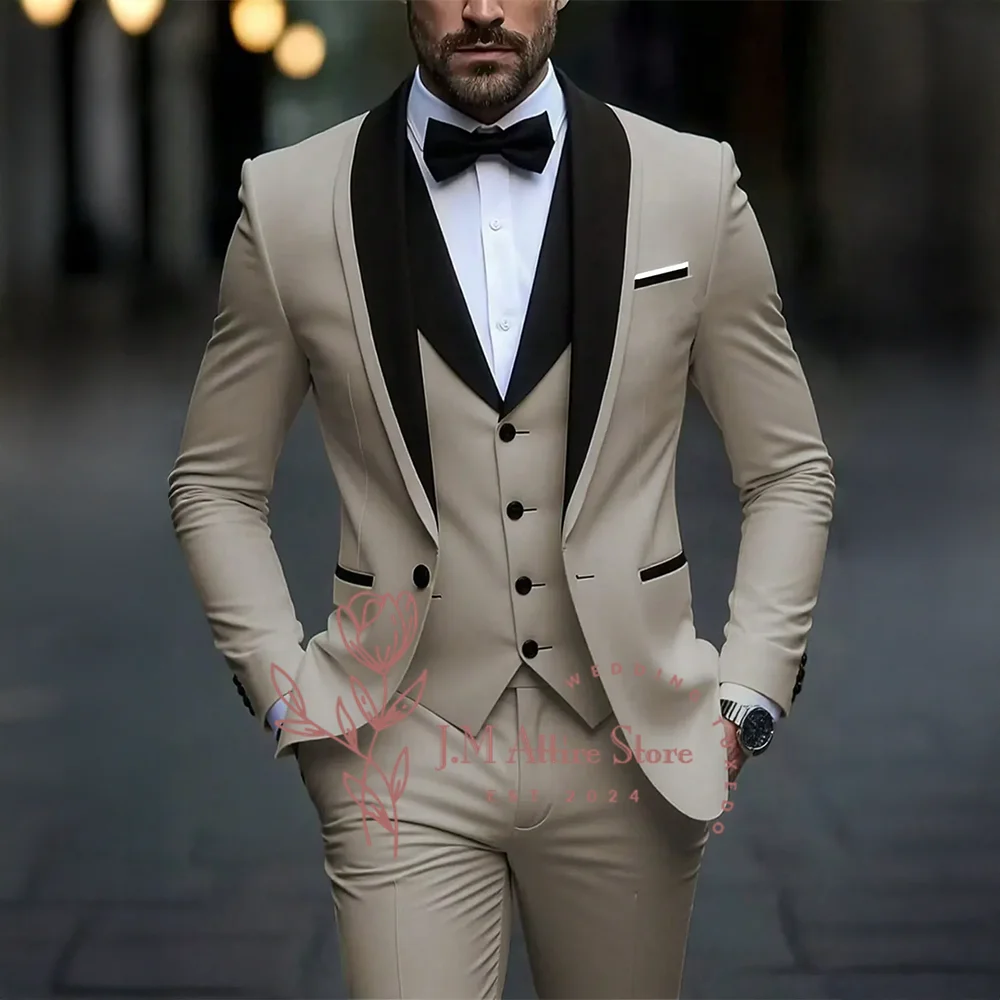 قسط مصممة الرجال بدلة عمل الكاكي 3 قطعة السترة سترة فستان أطفال مع سروال داخلي لحفل زفاف العريس كوكتيل حفلة موسيقية سهرة هدية الأب #1