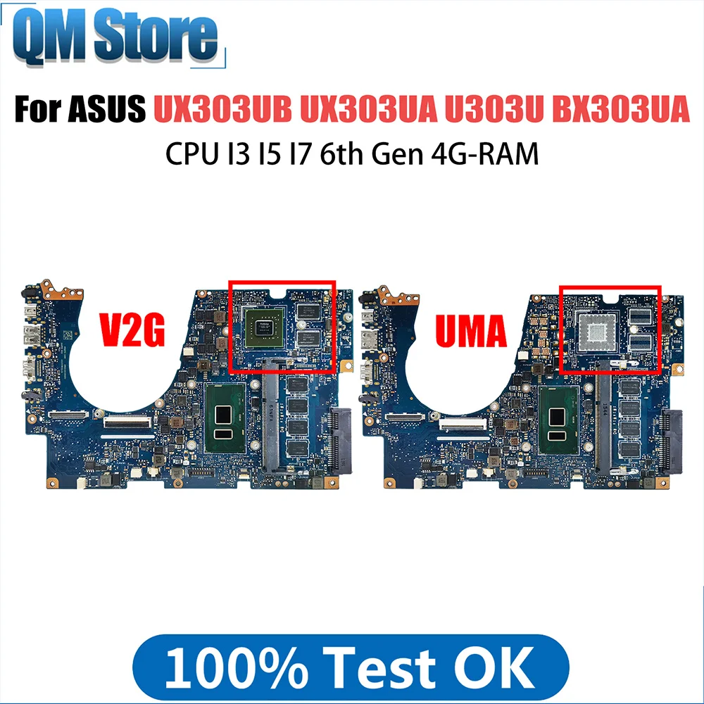 U303U Материнская плата для ноутбука ASUS UX303UB UX303UA U303UB BX303UA U303UA Материнская плата для ноутбука с процессором I3 6-го поколения 4G RAM GT940M