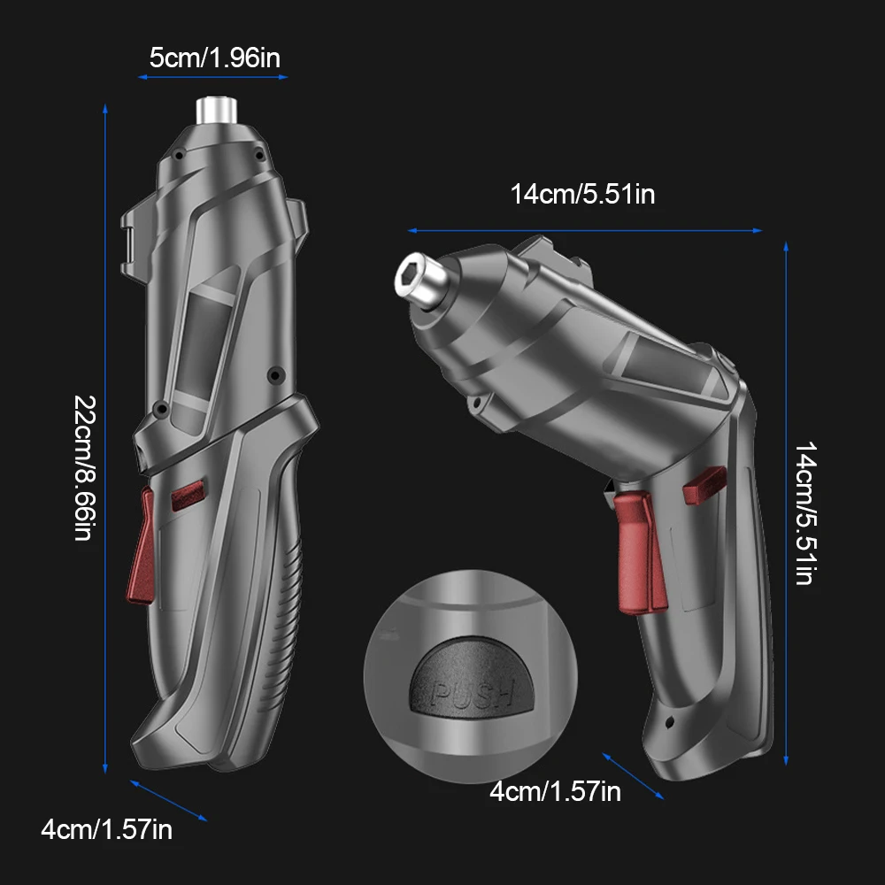 Electric Screwdriver Cordless Power Drill Hole Lithium Battery Rechargeable Multi-function Screwdriver Household Installation