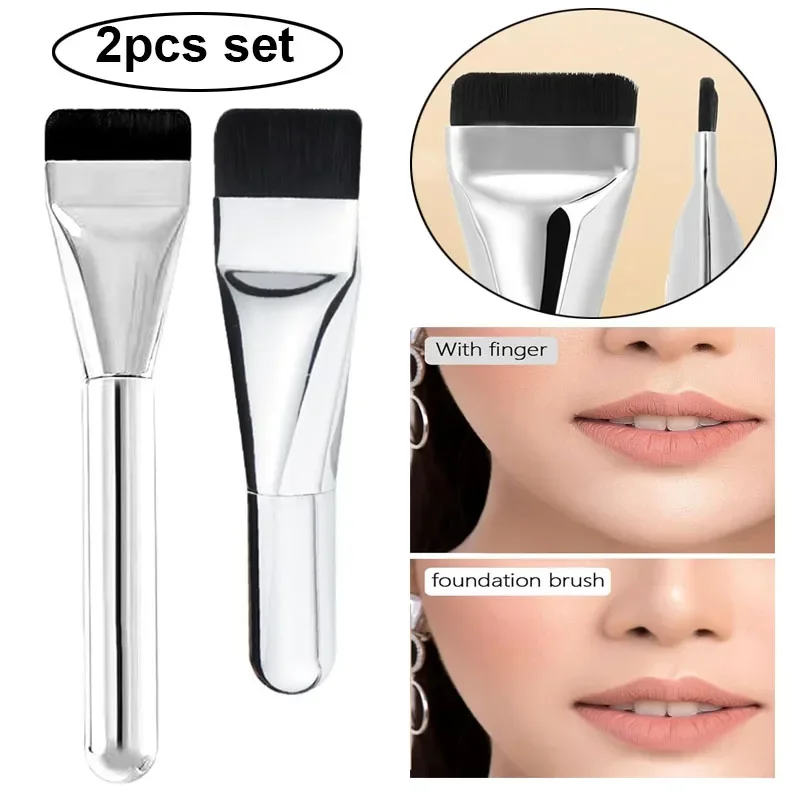 1-10Pcs Multi-Use Foundation Ultra-Fine, Hypoallergenic Nylon Bristle Oval Foundation Brush - Perfect for Face Contouring C697