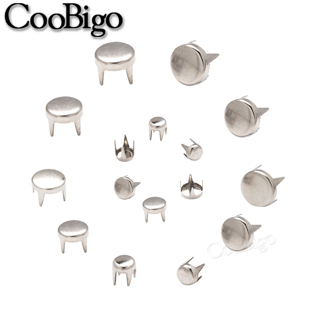 100 قطعة 3 مللي متر-10 مللي متر 4 مخلب شقة سبايك المسامير ترصيع Nailhead حبة مستديرة الملابس الأحذية حقيبة الملابس الجلود الحرفية DIY بها بنفسك الخياطة الإكسسوارات #1