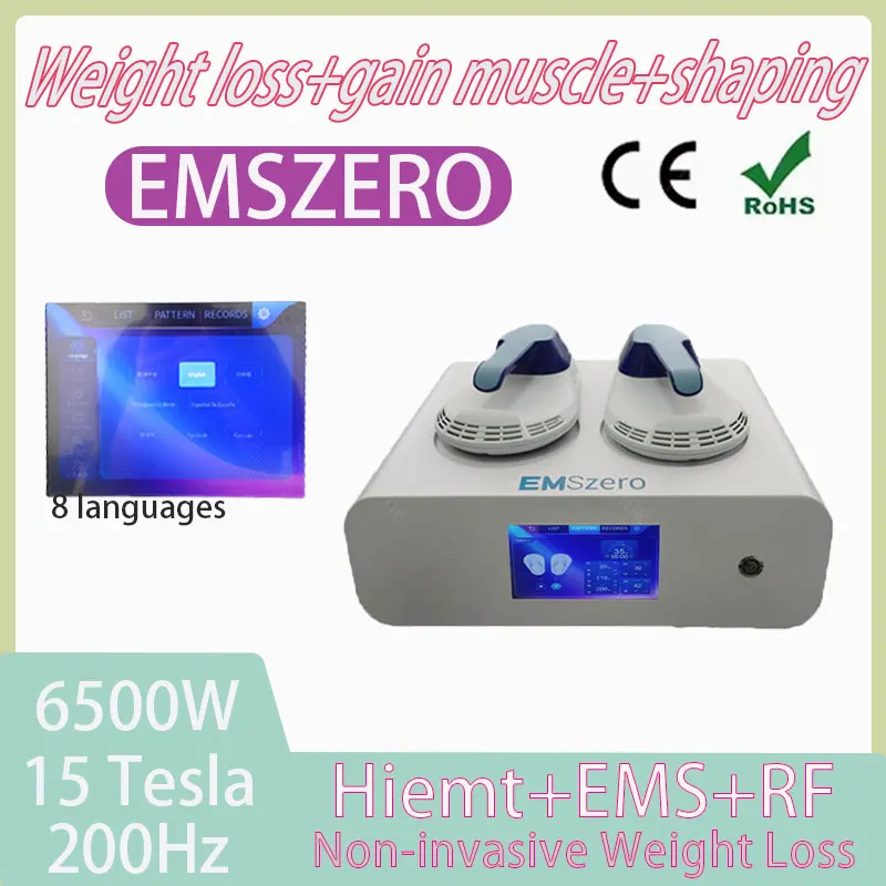 Weight Loss EMS Machine 6500W EMSZERO RF Electromagnetic Fat Burning 15 Tesla Muscle Stimulating Machine Factory Direct Sales