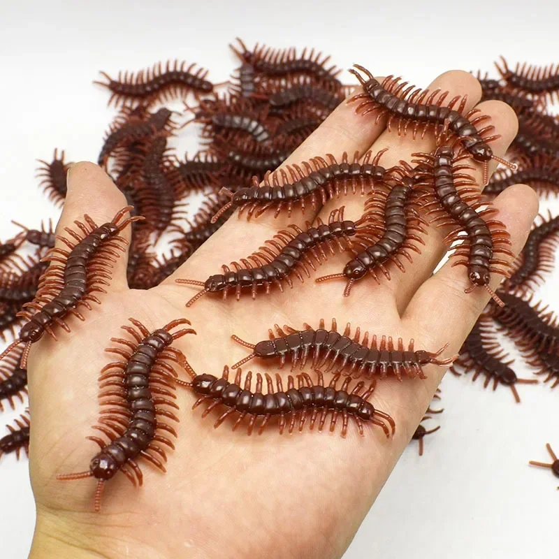 

10pcs Centipede The Terrible and Realistic Insects Mischievous Scare Friends Toys and Kids Playing Halloween Party Great Gifts