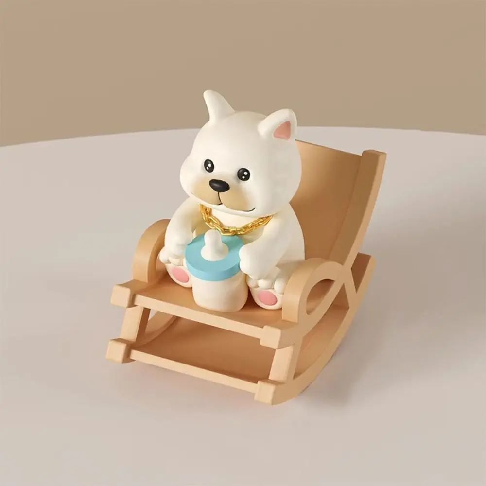 Chaise à Bascule en Résine de Cochon, Figurine Miniature de Dessin Animé Jetable, Micro Statue de Paysage, Jouet Modèle d'Animal de Dessin Animé, Artisanat