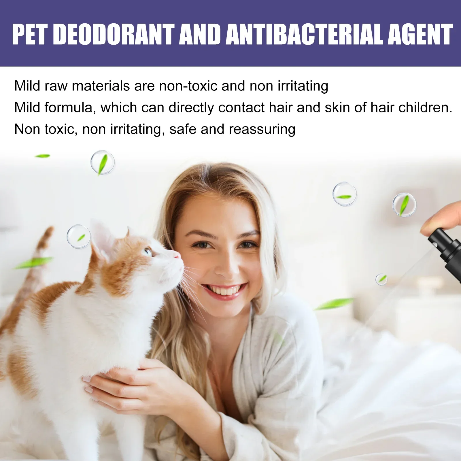 Pet Deodorant Natural Plant Formula Liquid Perfume Spray Dog Cat Odors Removal Lasting Clean Refreshing Fragrance Pet Deodorizer