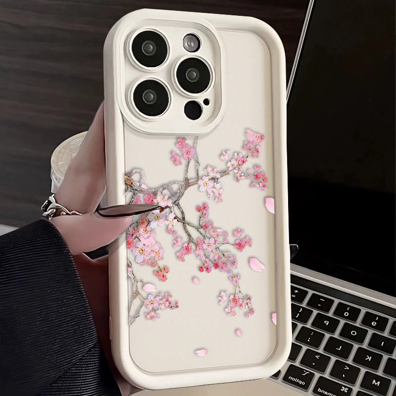 Japan Cherry Blossoms For iPhone 15 14 13 12 11 Pro Max XS Max X XR 7 8 Plus 6S Eye Ladder Phone Case