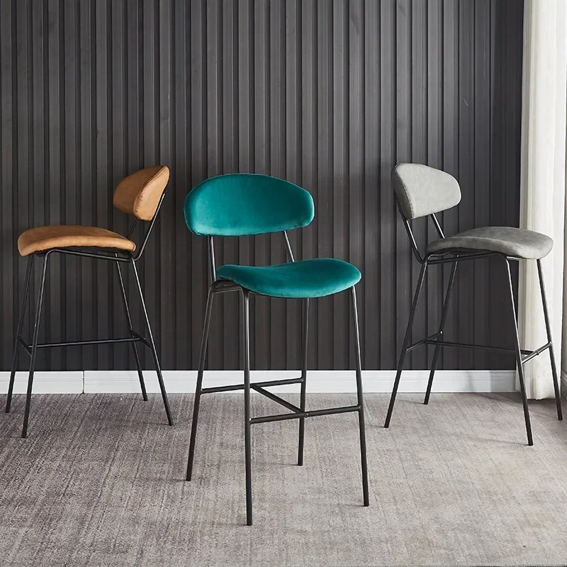Nordic simple modern Internet celebrity backrest high stool bar stool, bar stool bar chair front desk high stool Durable