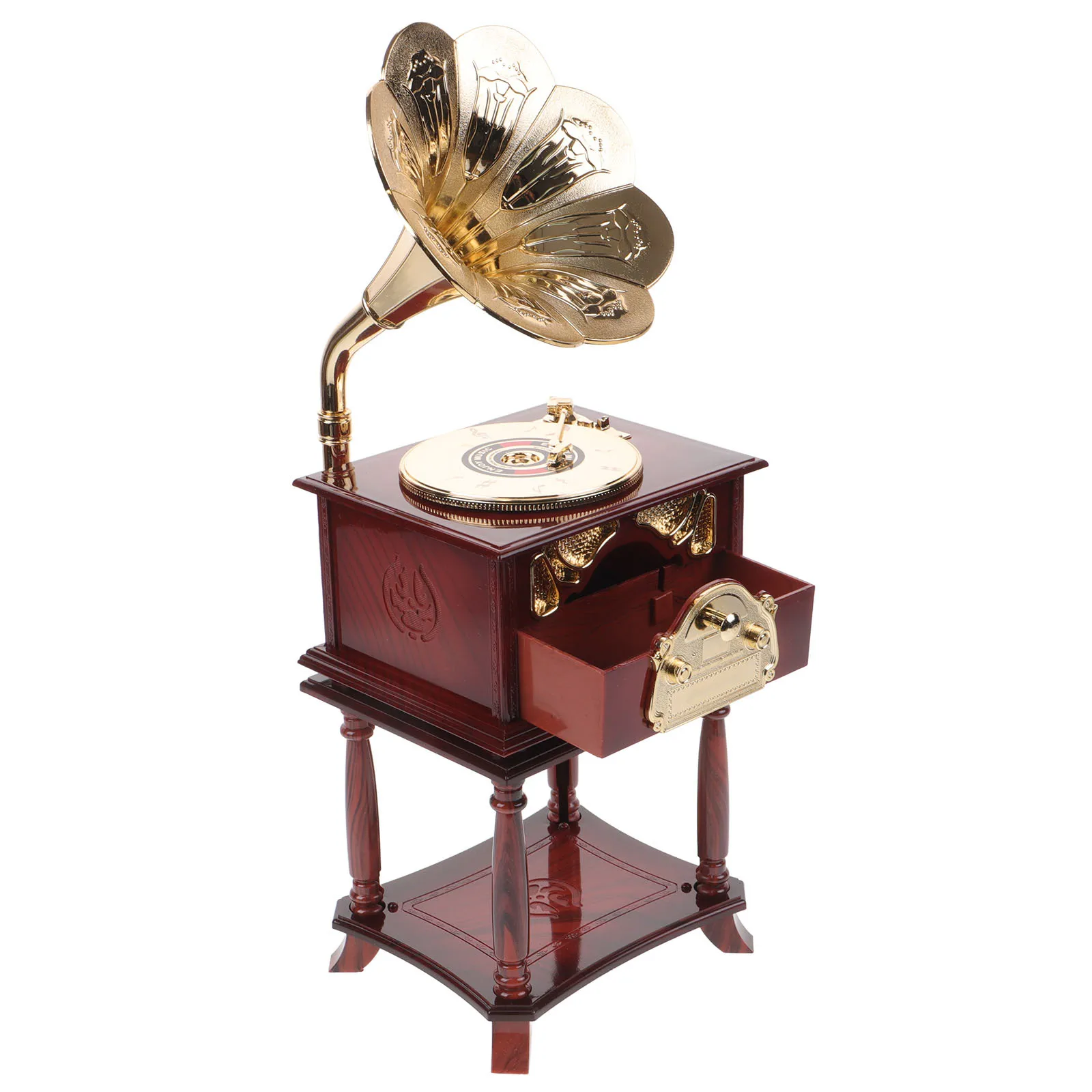 

Colorful Vintage Gramophone Music Box Desktop Decor Imitation Phonograph Household Toy Gift Festival Birthday Present Music Box