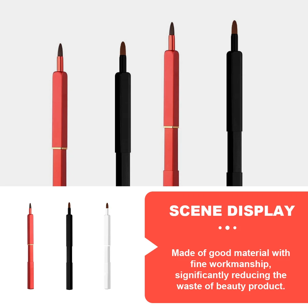 3 pezzi per rossetto in lana bionica con manico morbido, set di applicatori per strumenti per trucco, applicatore per pennelli per ombretto, pennello per rossetto da donna