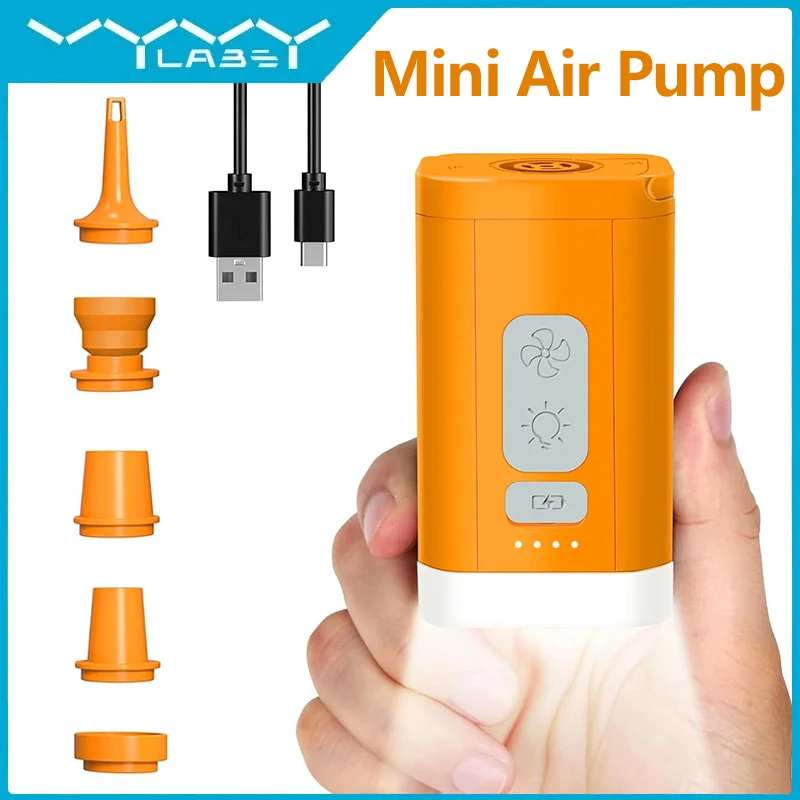 

VYVYLABS Air Pump with 1200mAh Battery USB Rechargeable Quick Inflate Deflate for Pool Floats Bed Air Mattress Swimming Ring