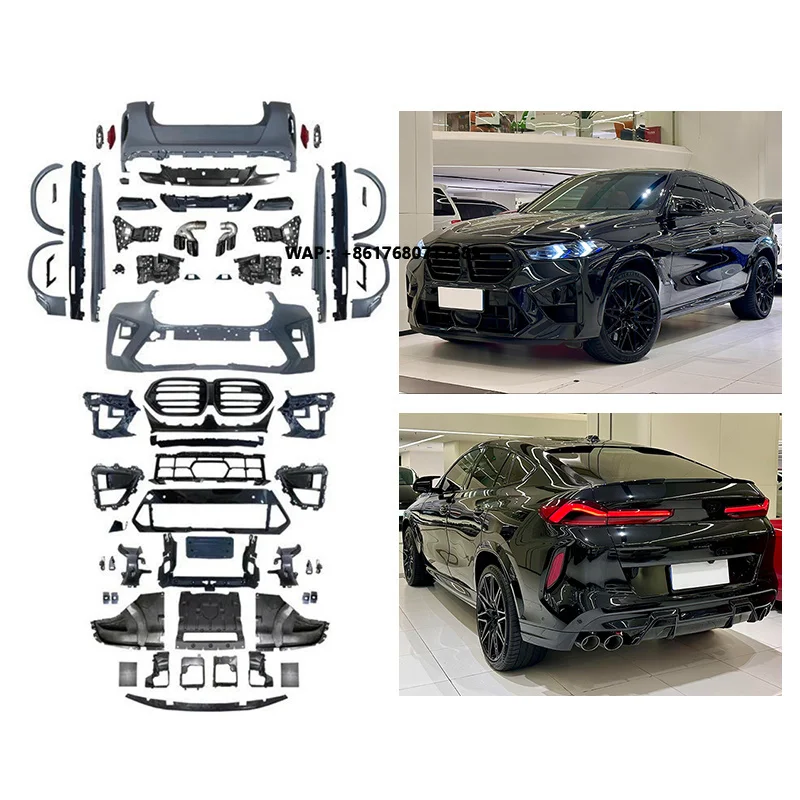 

2023-2024 Car Modification Upgrade F96 Body Kit Front Rear Bumper Lip Side Skirt Engine Hood Headlight for X6 G06