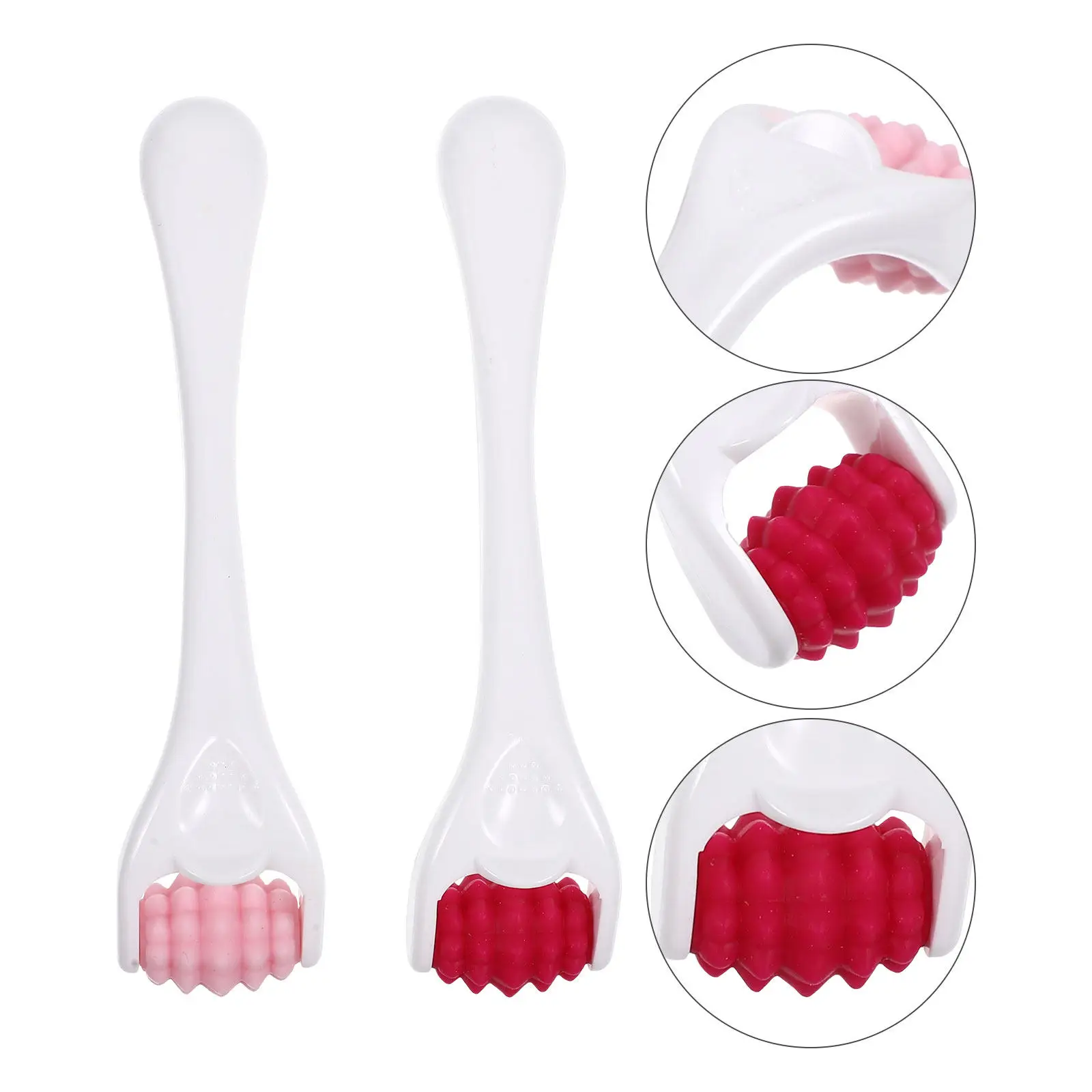 2Pcs Silicone Facial Roller for Eyes Face Massage Smooth Skin Safe Ergonomic Reusable Mini Eye Roller Beauty Tool