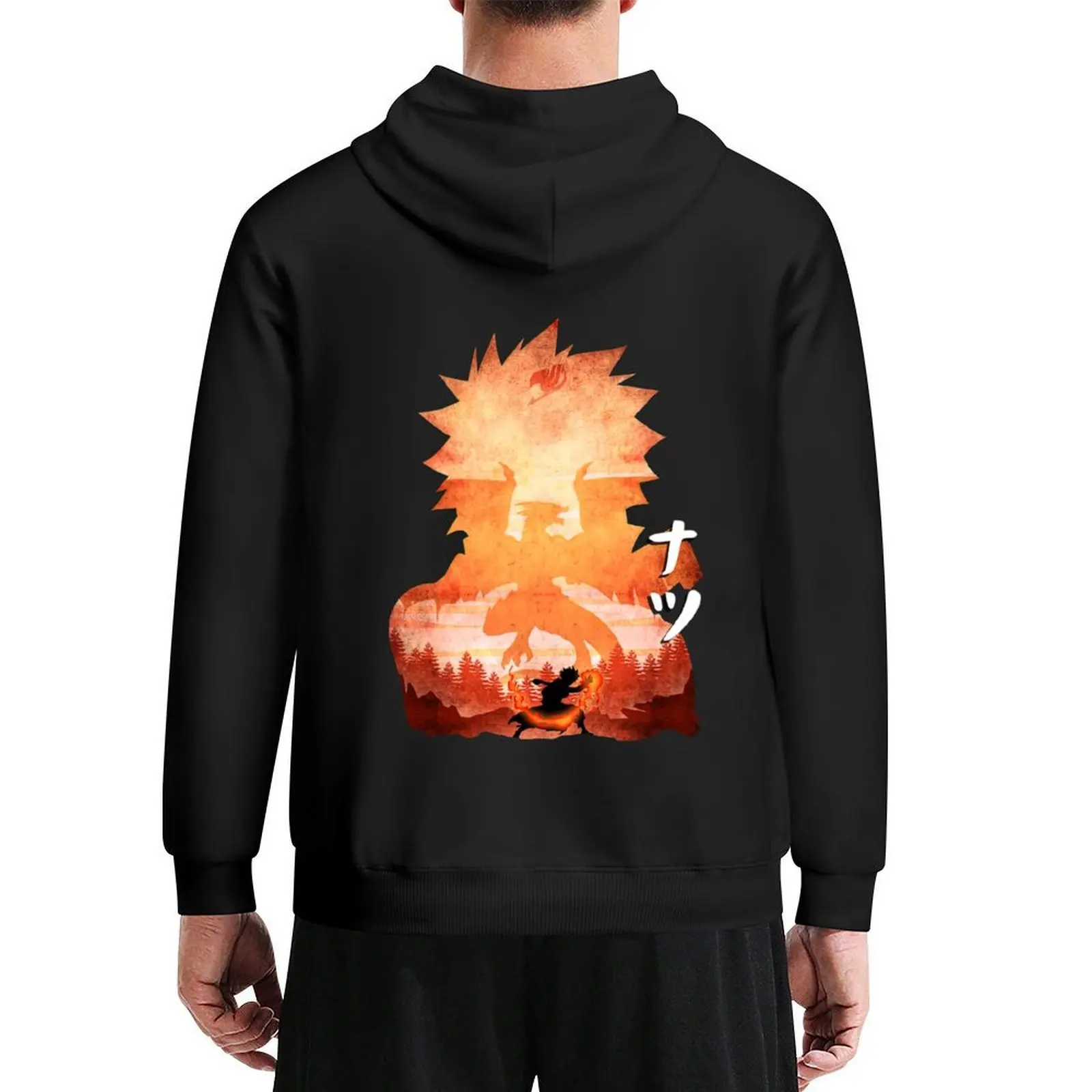 

Natsu Dragneel Minimalist Silhouette Hoodie autumn male clothes men's clothing winter clothes tracksuit