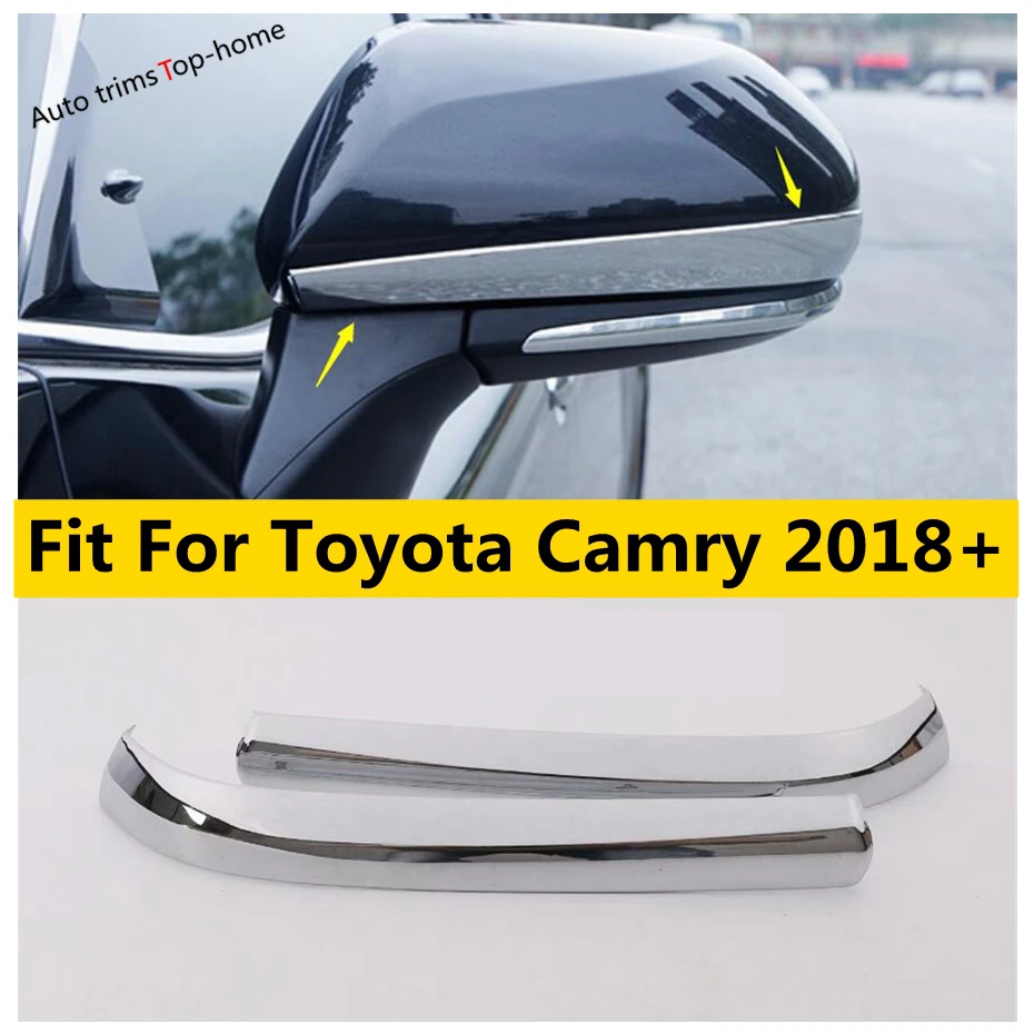 

Fit For Toyota Camry 2018 - 2022 Accessories Side Door Rearview Mirror Streamer Decoration Strip Cover Trim Chromium Styling