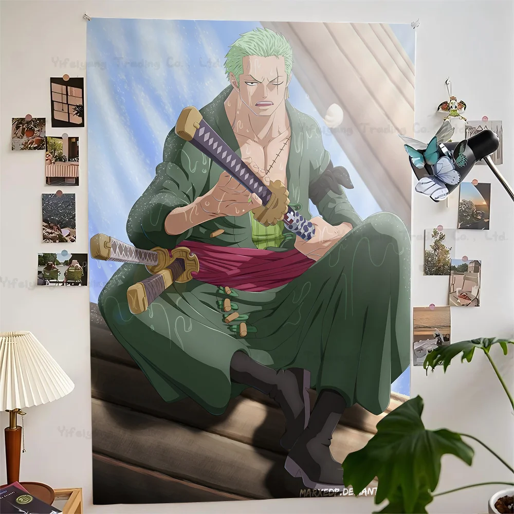 Anime Cool Boy O-One Piece Roronoa Zero Hanging Bohemian Tapestry Bohemian Wall Tapestries Mandala Cheap Hippie Wall Hanging