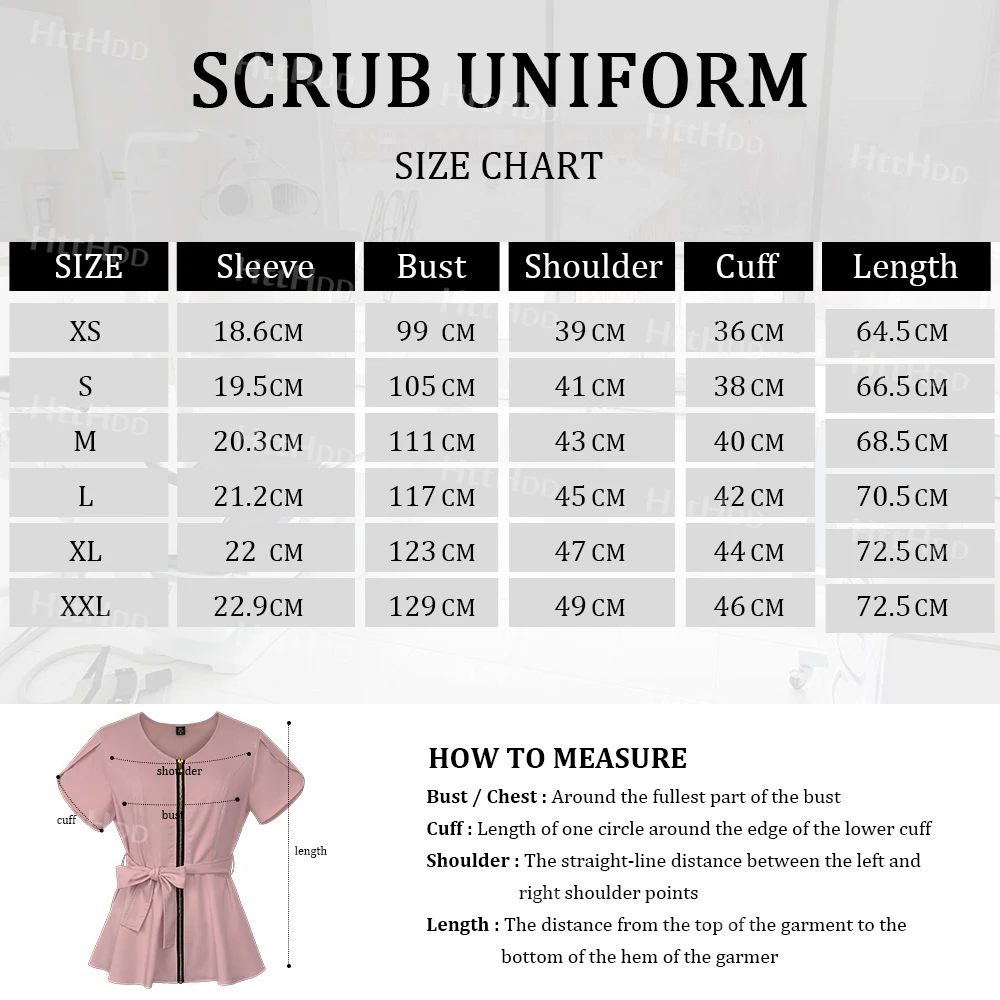 SPA Uniform Beautician Nail Stylist Work Clothes Short Sleeved Shirt Scrub Tops Women Pet Shop Pharmacy Dental Clinical Workwear