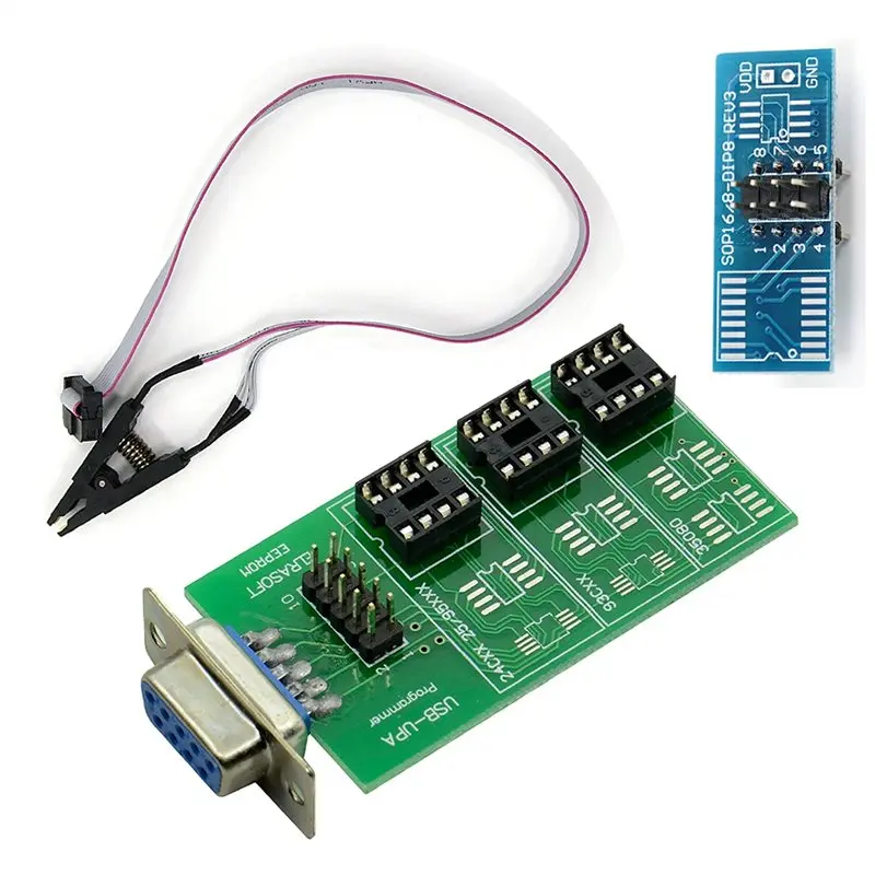 

Программатор для чипов EEPROM 24CXX, 25/95XXX, 93CXX, 35080, UPA USB-адаптер для EEPROM-плат с клипсой SOP8 SOIC8