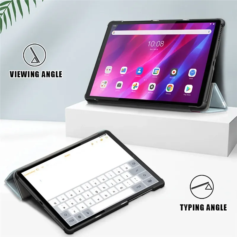 Etui na tablet Lenovo Tab K10 X6C6X X6C6F 10,3 cala 2021 Składana podstawka Skórzany pokrowiec Smart Wake Sleep Etui na tablet 10,3'' Trifold Funda — zdjęcie produktu 3