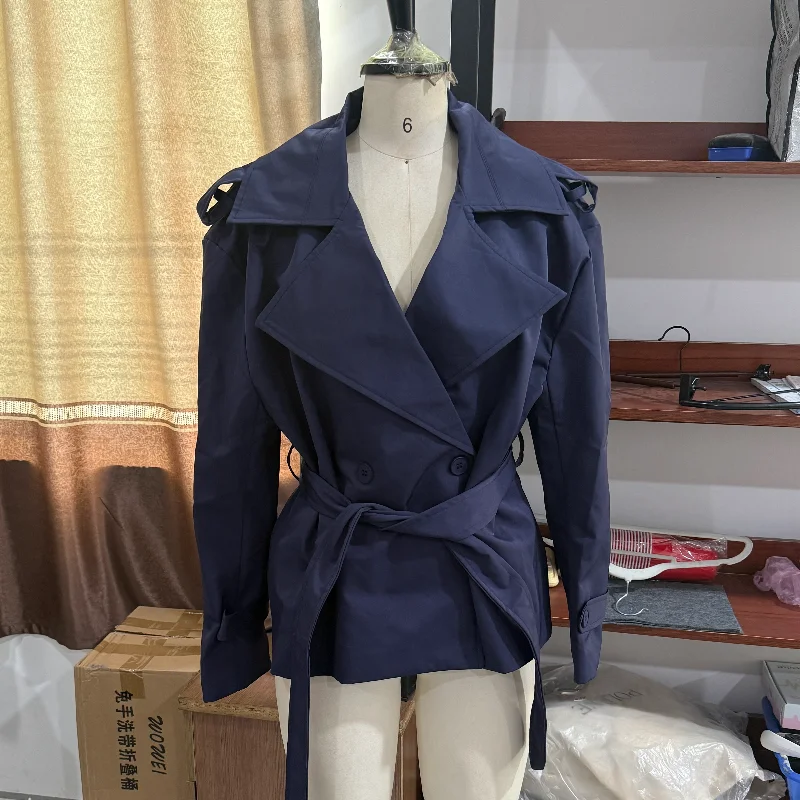 Solid Laepl Lace Up Trench Coat Women Fashion Full Sleeve Waist Cinching Short Windbreak 2026 New Autumn Office Commute Outwear 18 S09907af5f3ff4ddc9a795642a8029536e