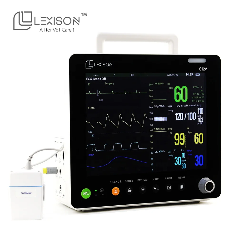 Veterinary Equipment PPM-S12V 12.1inch Professional Multi-parameter Veterinary Monitor for Animal Use
