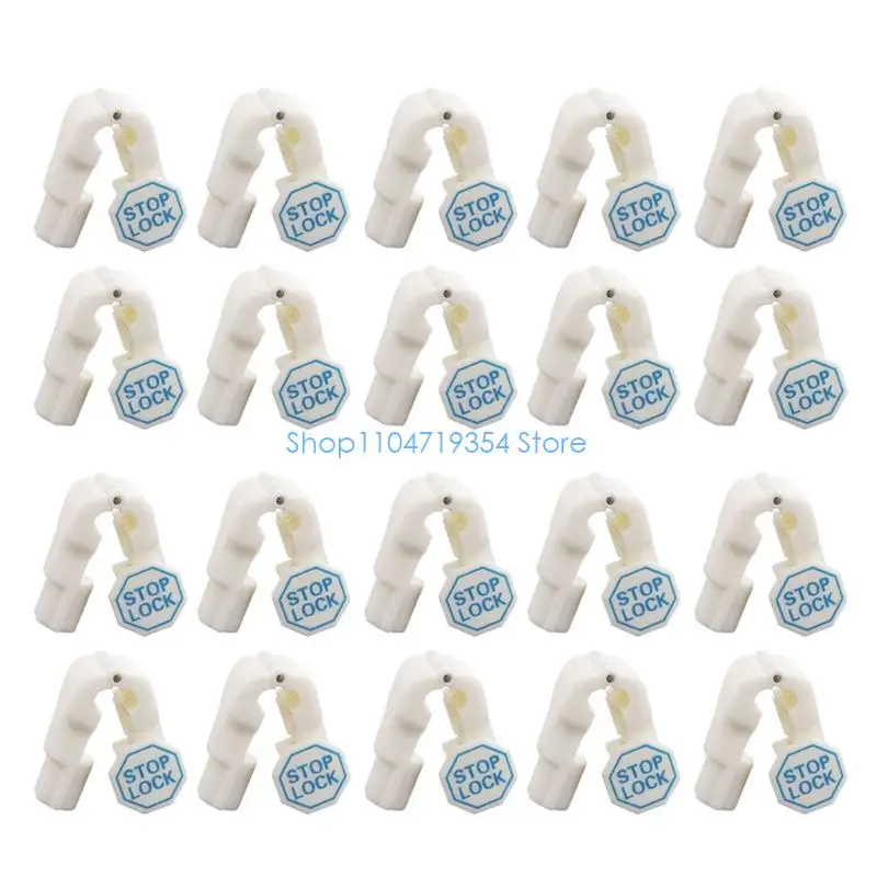 0XLD 20pack Secure Anti Theft Locking Clamps for Hook Featuring 6mm Hole Compatibility ABS Durability