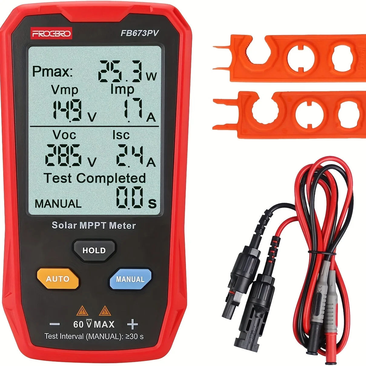 FB673PV Solarpanel-Tester, Photovoltaik-Multimeter, 800 W, Solar-MPPT-Messgerät mit großem, ultraklarem LCD, intelligenter MPPT-Open-Circ