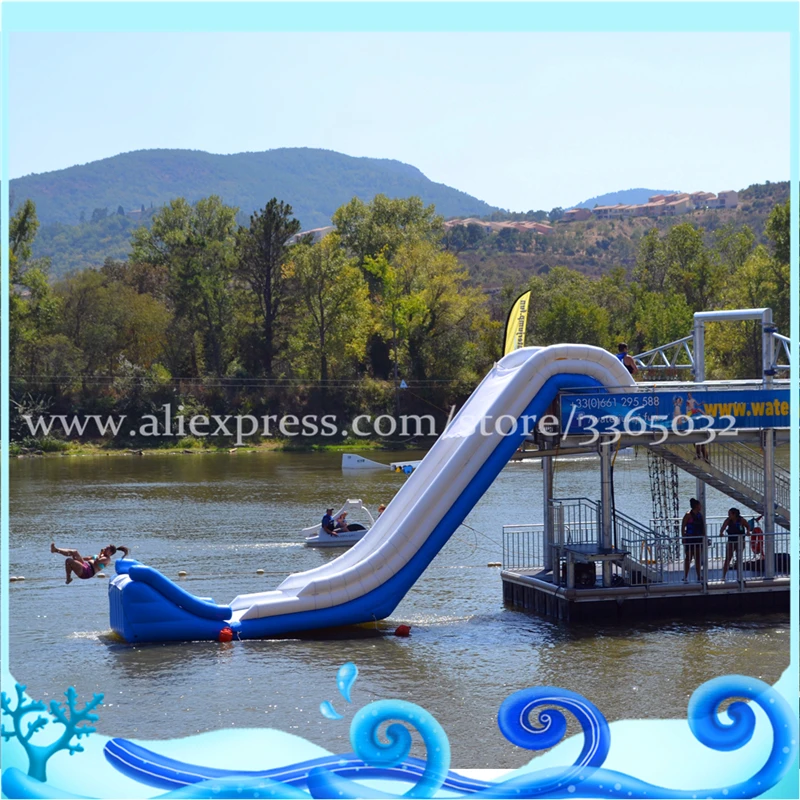 

Mega Inflatable Waterslide In Sea,Inflatable Floating Slide, Giant Inflatable Yacht Water Slide For Sale