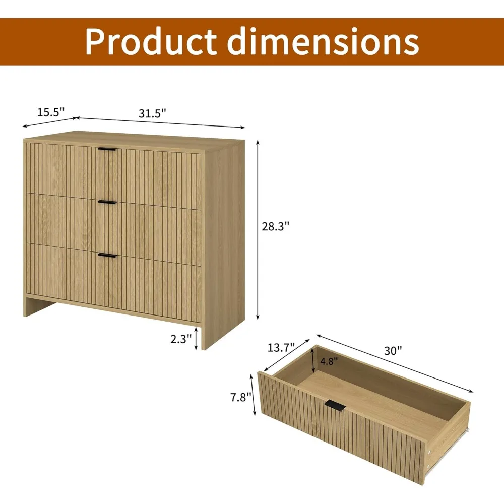 صندوق درج مخدد معاصر مقاس 32 بوصة مع مقابض معدنية لغرفة النوم وغرفة المعيشة وتخزين المدخل