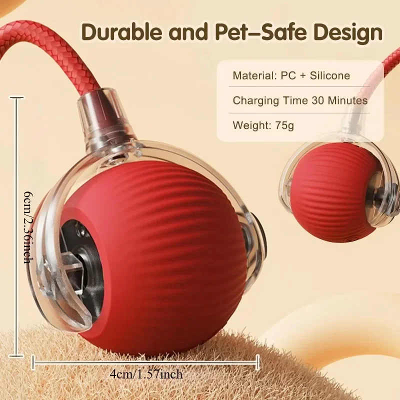 Heißer Elektrische Hund Ball Spielzeug Automatische Rolling Ball Wiederaufladbare Smart Pet Interaktive Plüsch Spielzeug Hund Katze Training Imitieren Maus