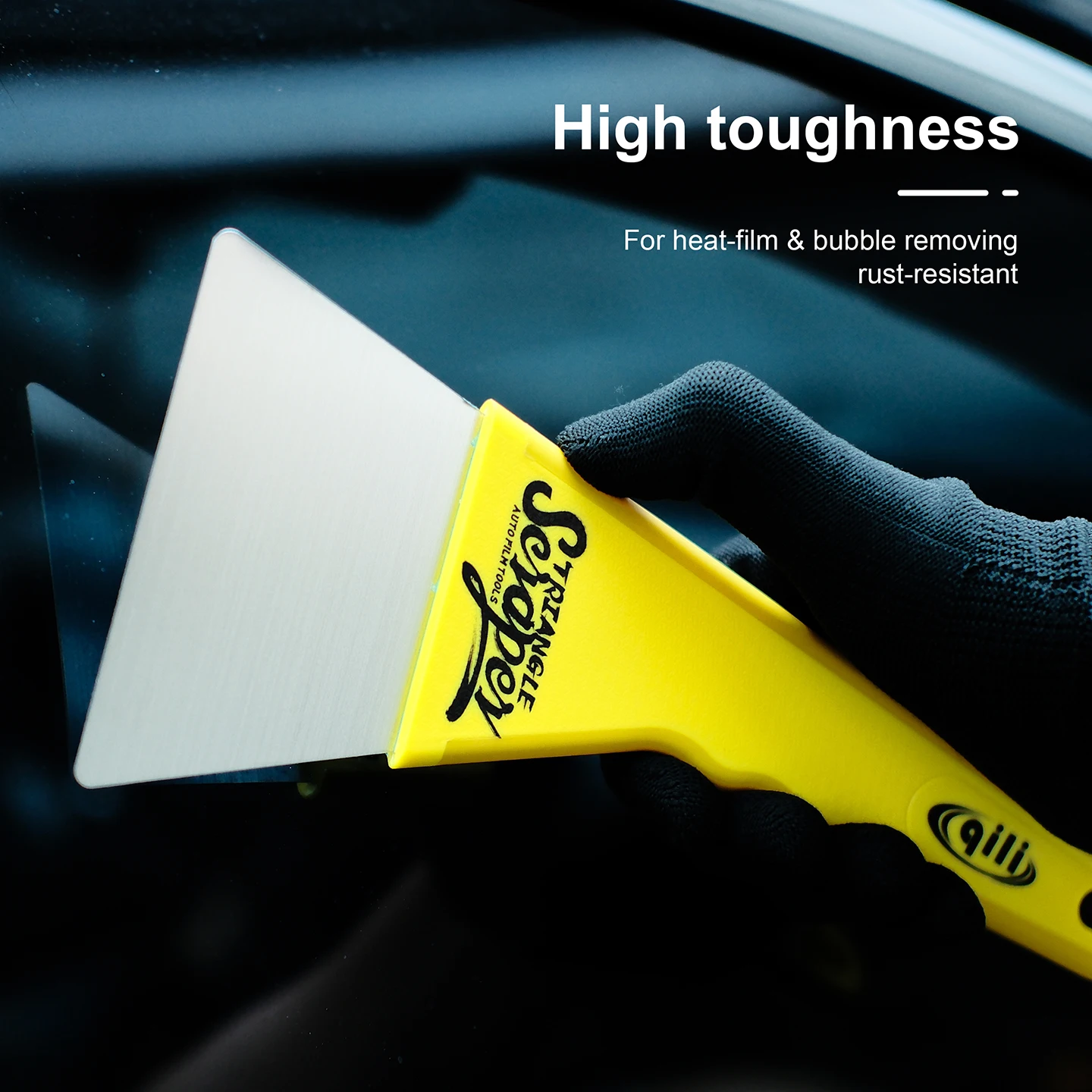 New Professional Triangle Steel Scraper Non-slip Handle Auto Window Tinting Vinyl Wrap Squeegee Film Bubble Remover Tool Sets