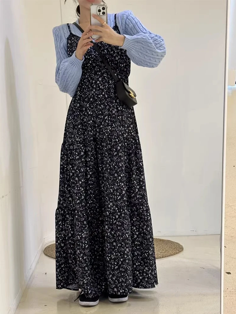 Ele Frühling Vintage Spitze Trim V-ausschnitt Abnehmen Lange Floral Off-ulder Dr frauen Pendeln Sle Gedruckt Chiffon Maxi Dr