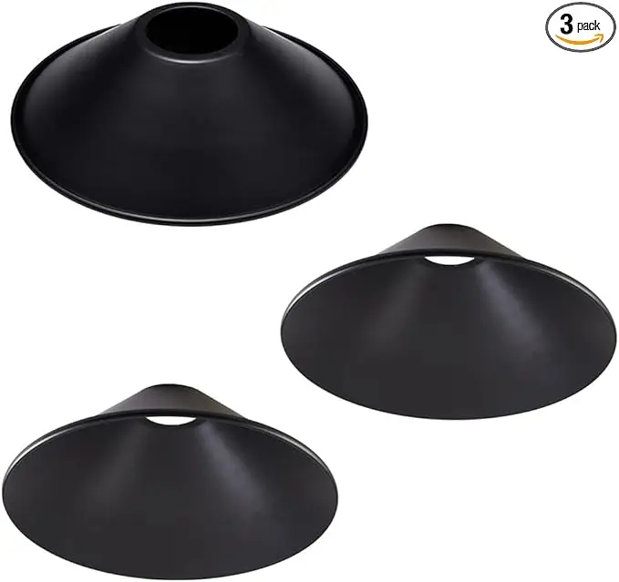 

3 упаковки, 7,08 дюйма, промышленная винтажная металлическая лампа, черный железный конус, потолочный держатель, сделай сам, световой абажур, декоративный сменный абажур