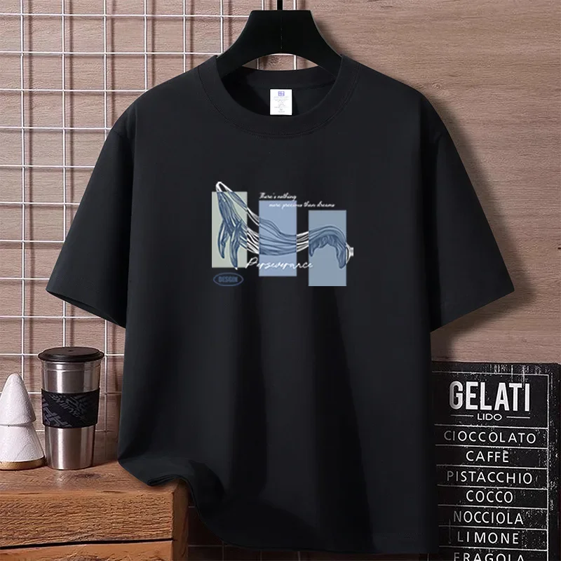Herren-T-Shirts 2025, Sommer-Herrenbekleidung, kurzärmeliges T-Shirt, lässig, Übergröße, Baumwolle, Paar-T-Shirts, kreativ bedruckt, Sport-Tops