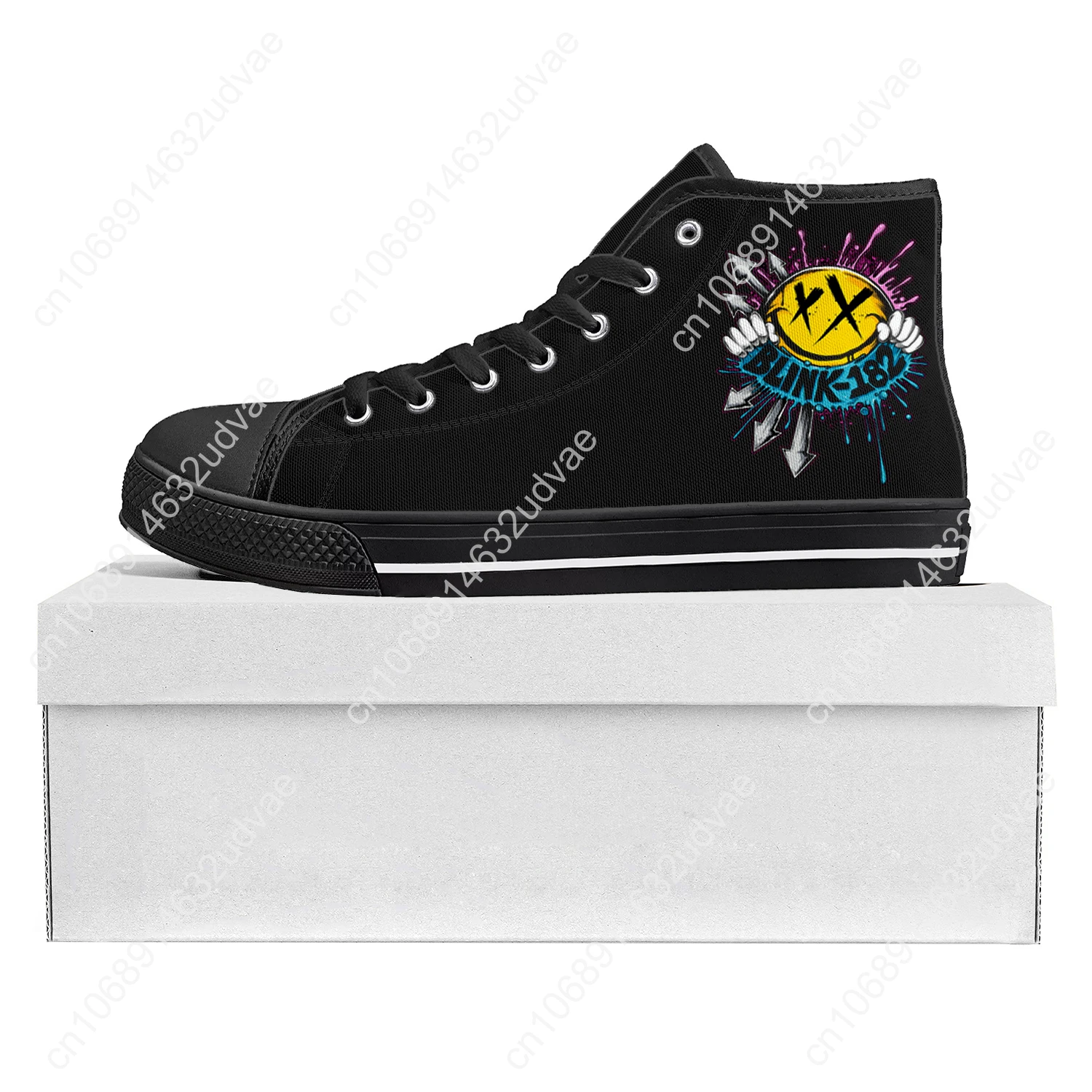 Blink-182 Popularity Punk Rock Band High Top High Quality Sneakers Mens Womens Teenager Canvas Sneaker Couple Shoes Custom Shoe