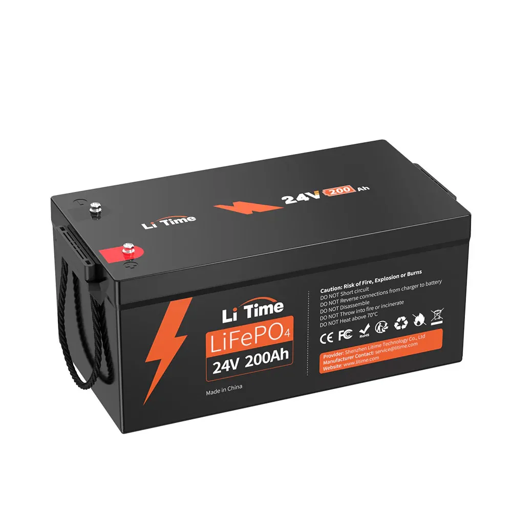 5120Wh 24V 200Ah LiFePO4 Battery 4000+ Cycles 10+ Years Lifespan IP65 Waterproof Batteries For Solar Home Backup