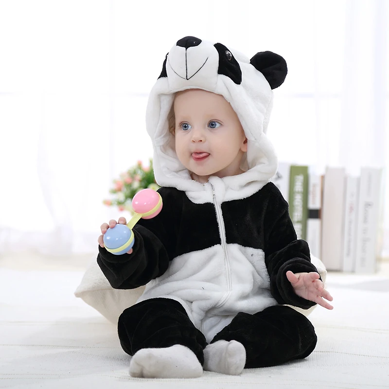 Infant Baby Rompers Clothes Boys Girls Cartoon Pajamas   Baby Onesie Romper Newborn Hooded Jumpsuit