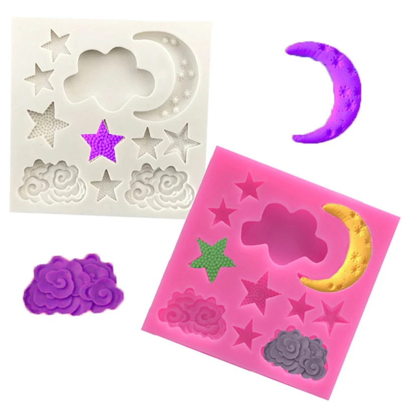 Molde de silicona para hornear pasteles, Fondant, moldes de nubes, accesorios de decoración de pasteles para herramientas de bricolaje, 1 pieza